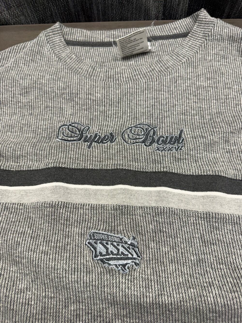 VTG Reebok Pullover Sweatshirt Embroidered Super Bowl XXXVI Mens Sz 2XL